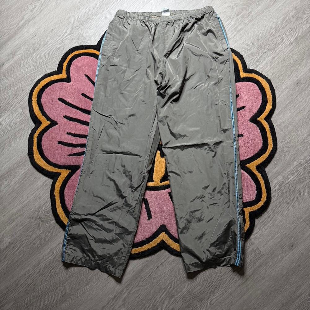 Vintage Y2K Gap Factory Store Striped Loose Fit Track Pants Size XL Grey